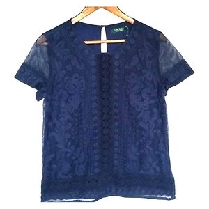 Ralph Lauren Blue Dusk lace blouse
